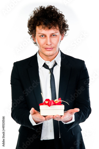 young and handsome man with a gift