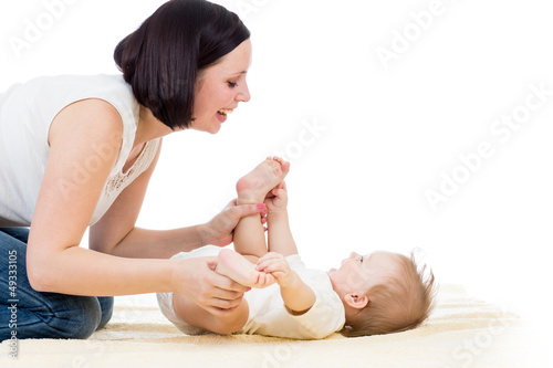 happy mother having fun wit...