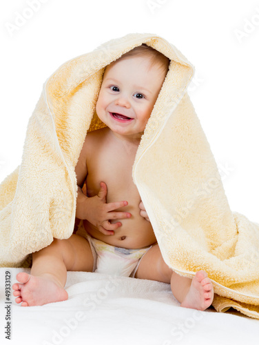 Adorable happy baby boy in ...