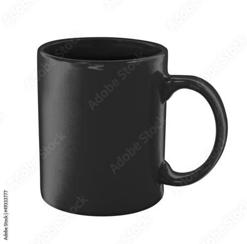 black coffee cup isolated with clipping path included