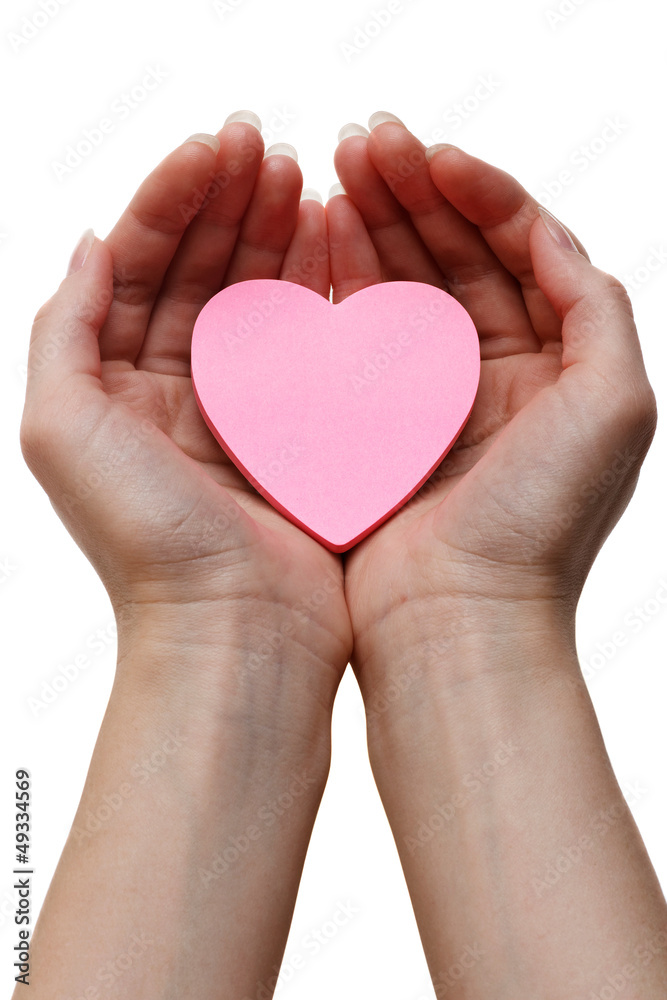 Pink heart. Health insurance or love concept Pink heart. Health insurance or love concept