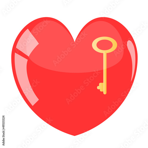 Beautiful heart with key.