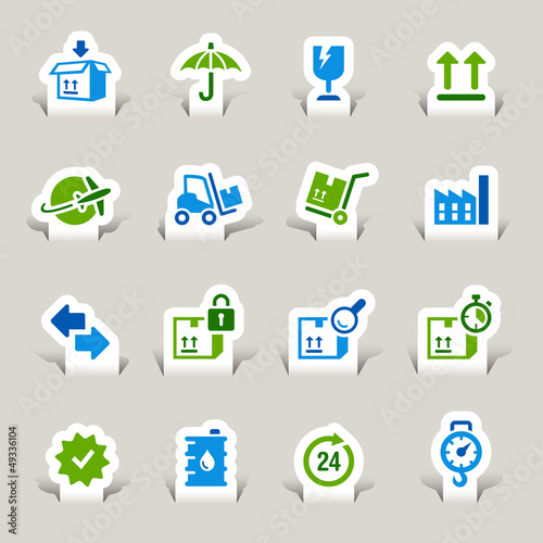 Paper Cut - Logistic and Shipping icons