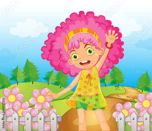 A smiling girl with red hair