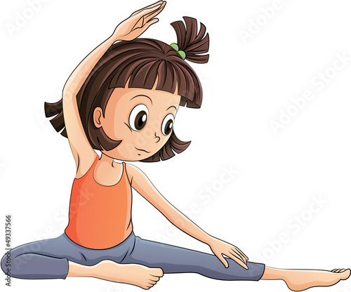 A girl doing yoga