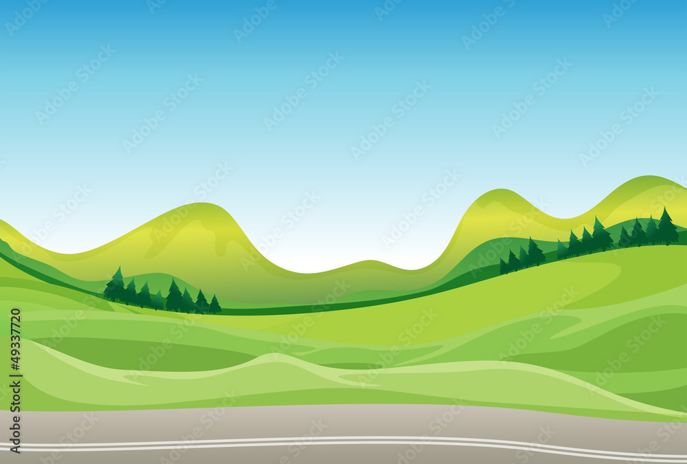 Obraz premium A road and a beautiful landscape