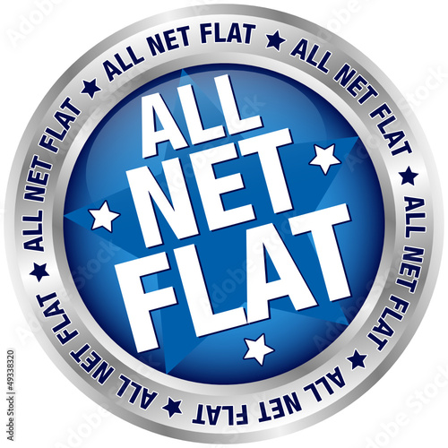 Button Banner "All Net Flat" blau/silber