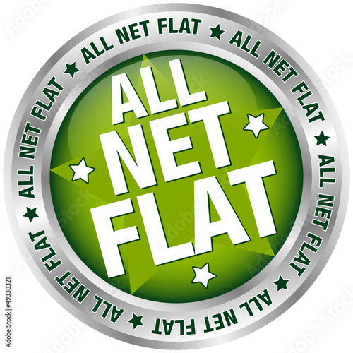 Button Banner "All Net Flat" grün/silber