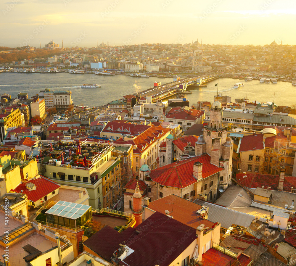 Naklejka premium Istanbul Sunset Panorama