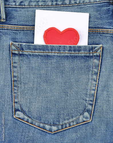 Back pocket of jeans with card