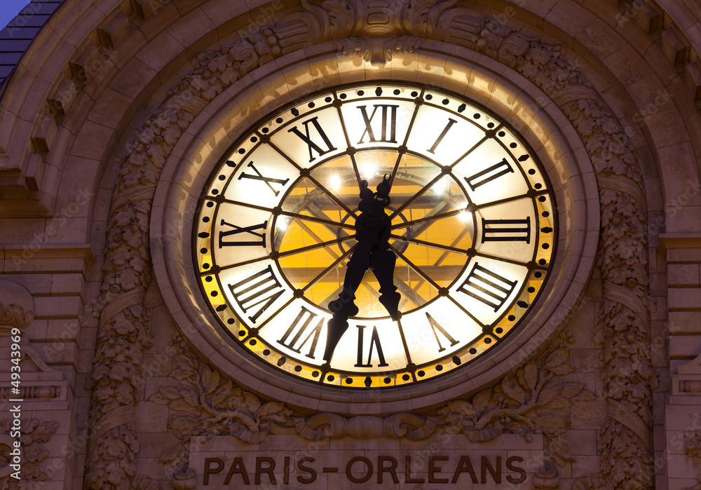 Clock in the museum of Orsay, Paris, Ile de France, France