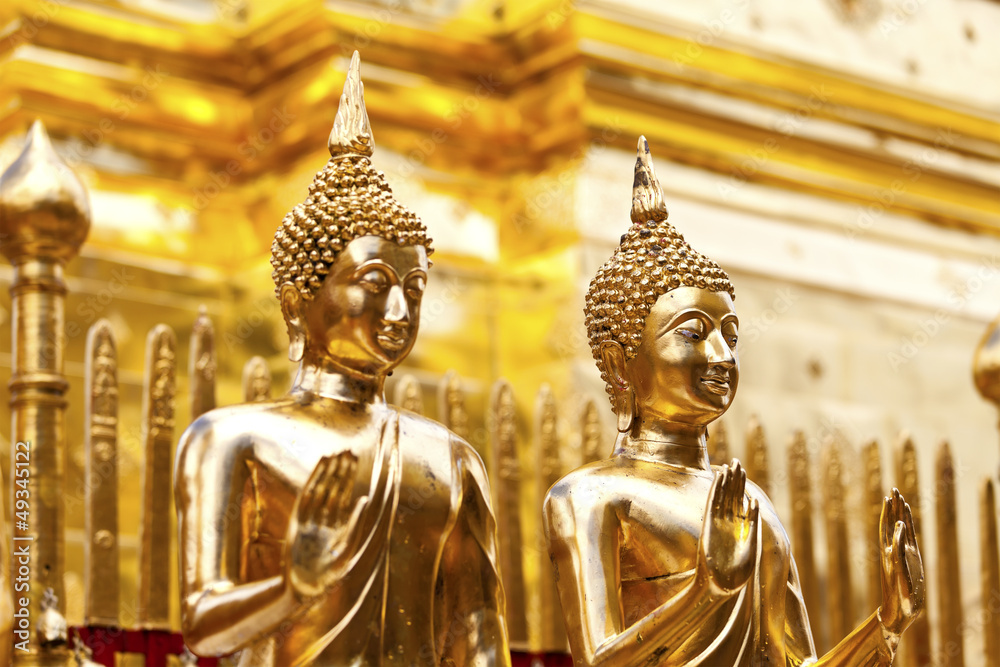 Buddha statues in Thailand temple