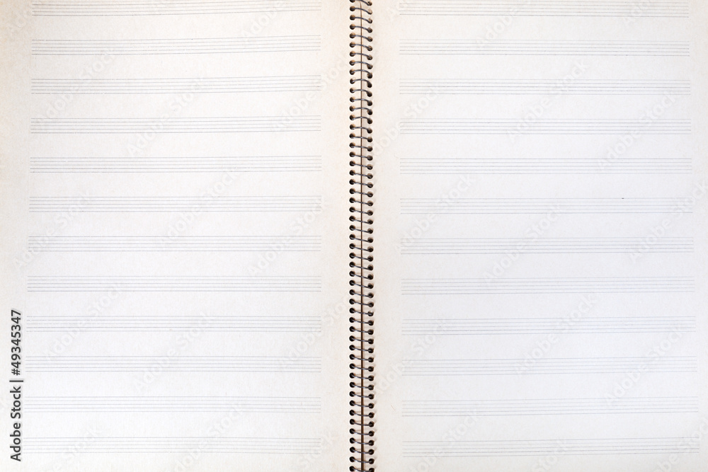 double-page spread of music book double-page spread of music book