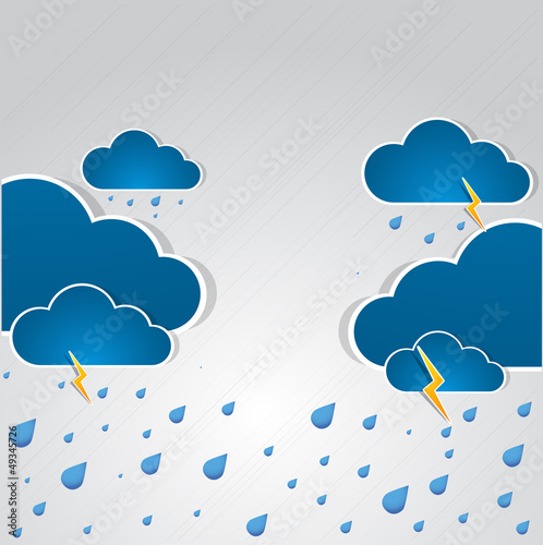 Bad weather background. sky with clouds and lightnings