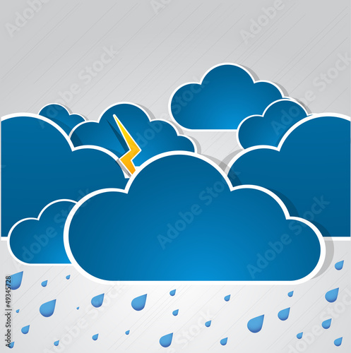 Bad weather background. sky with clouds and lightnings