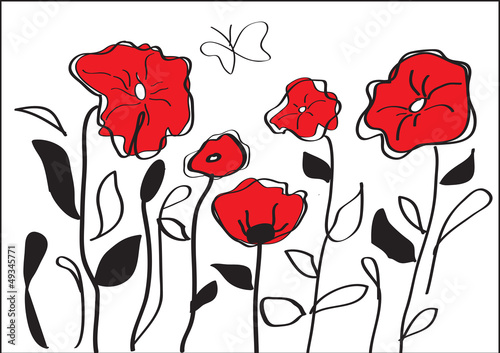 Fototapeta Naklejka Na Ścianę i Meble -  red poppies