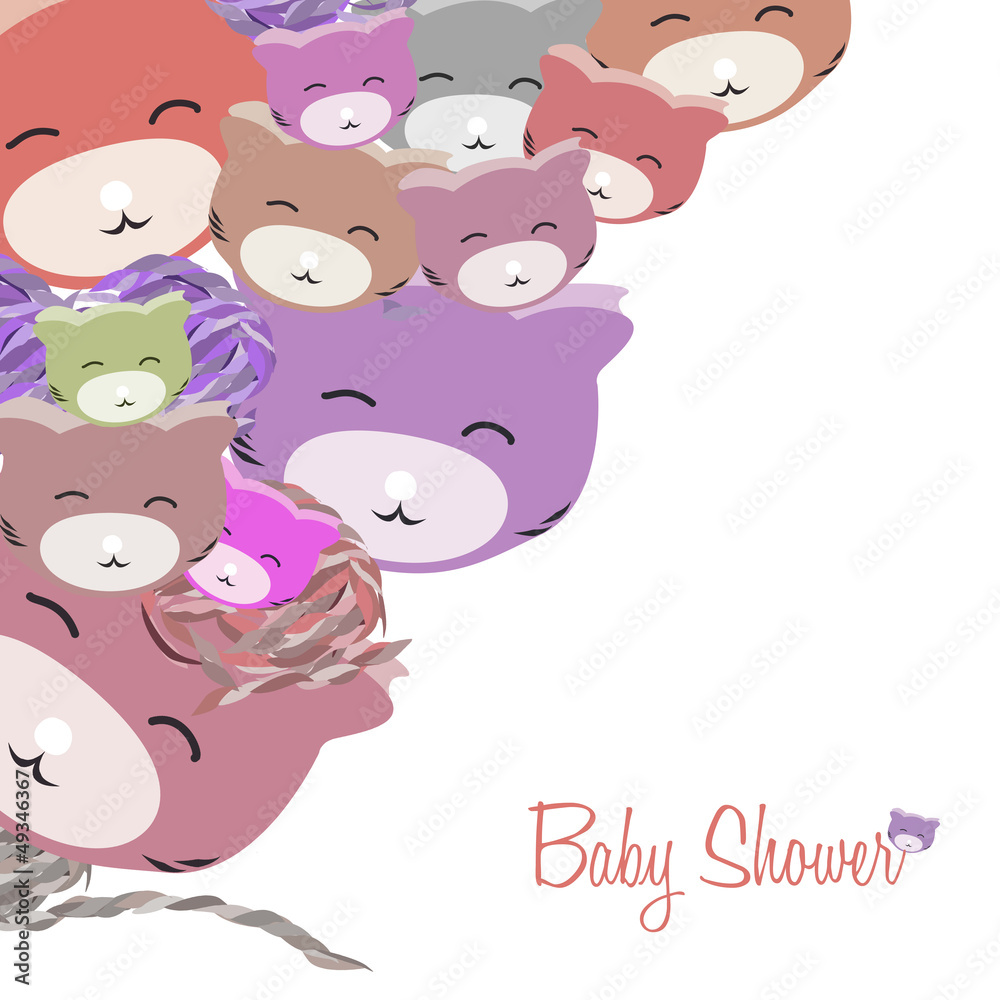 Smiling pink kittens and balls of wool Smiling pink kittens and balls of wool
