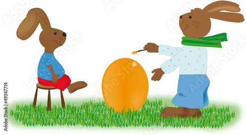 Osterhase bei der Arbeit