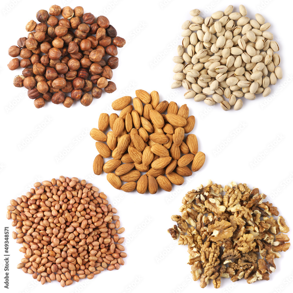 Naklejka premium Set of dried nuts
