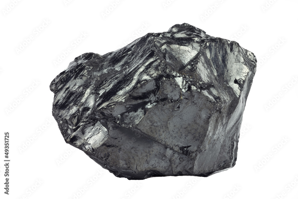 A piece of coal on white A piece of coal on white