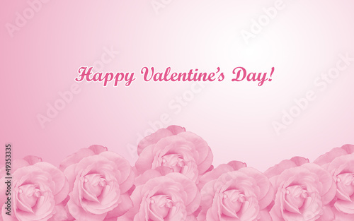 Tarjeta de San Valent  n con flores rosas