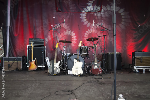 instruments on  stage ready to rock
