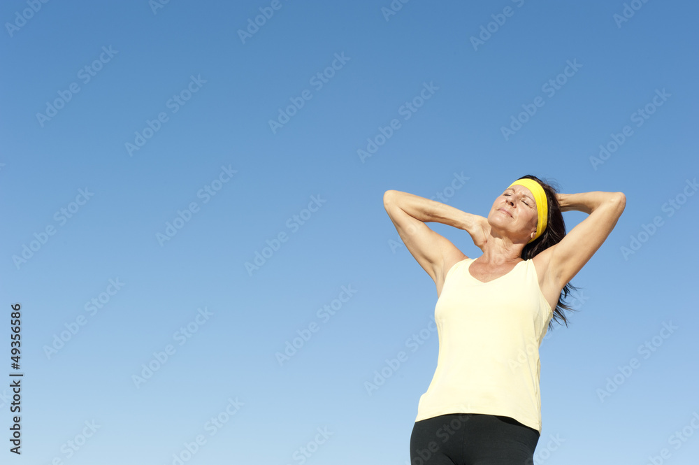 Active attractive mature woman isolated outdoor Active attractive mature woman isolated outdoor