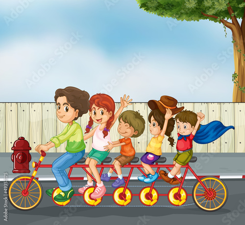 Kids on the bicycle