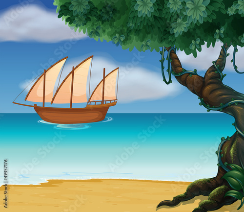 A boat near the beach