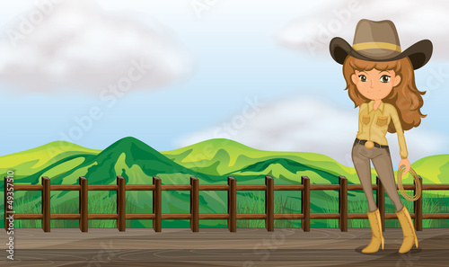 A cowgirl in the bridge