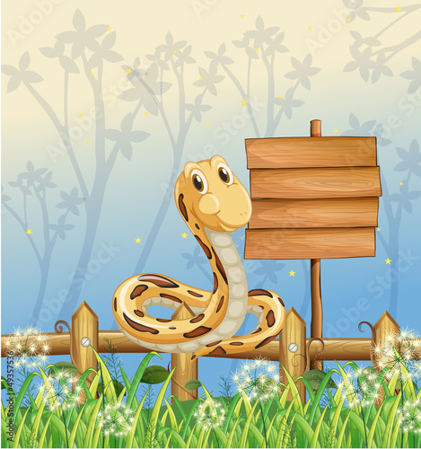 A snake at the fence