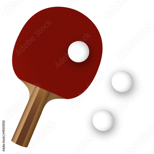 pingpong paddle and ball