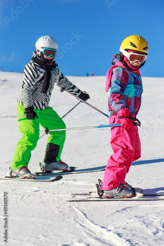 Two girls on the ski
