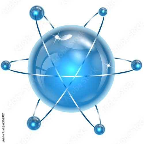 spheres of blue color on a white background