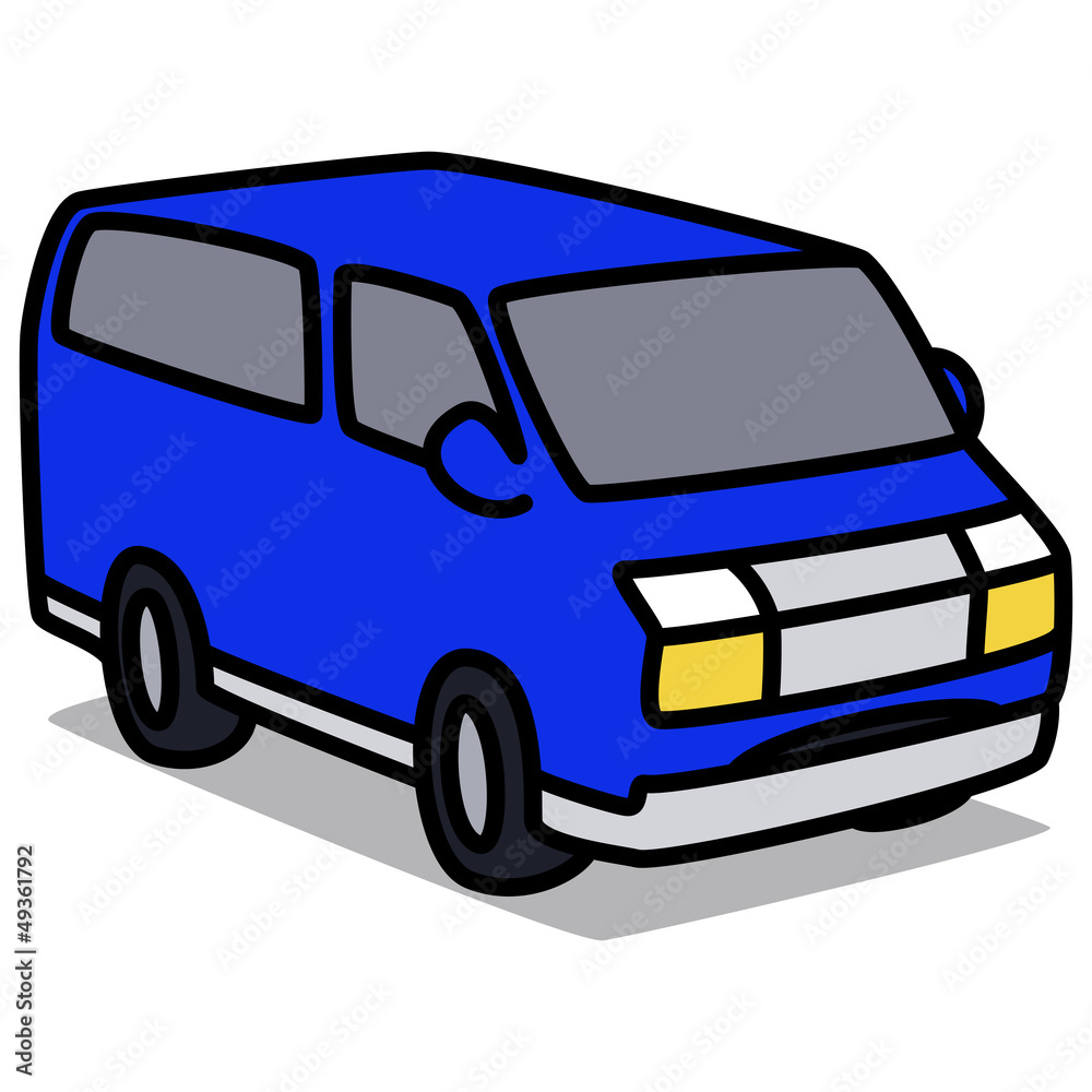 Cartoon Car 25 : Blue Van Stock Vector | Adobe Stock