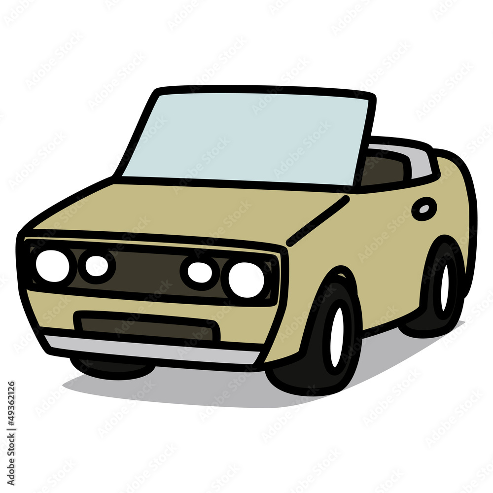 Cartoon Car 26 : Gray Convertible