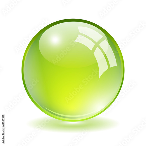 Vector green glass ball