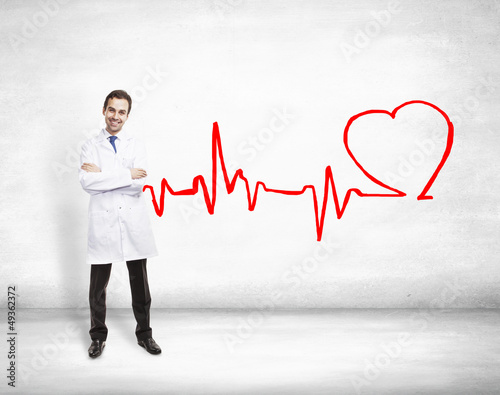 doctor and drawing cardiogram