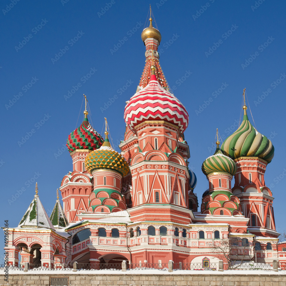 Intercession Cathedral on Red Square in winter, Moscow