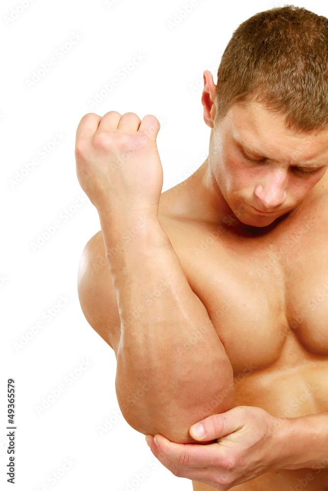 young man having pain in his elbow young man having pain in his elbow