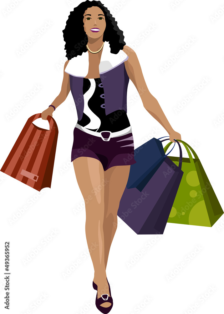 Girl is shopping