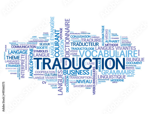 Nuage de Tags TRADUCTION (dictionnaire traduire langues langage)