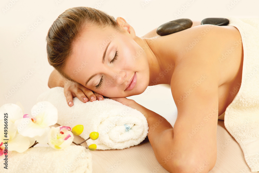 An attractive woman getting spa treatment An attractive woman getting spa treatment