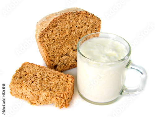 homemade bread and domestic yogurt