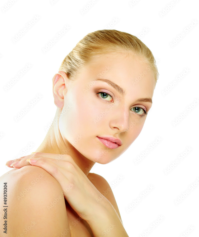 A beautiful woman, portrait isolated on white background A beautiful woman, portrait isolated on white background