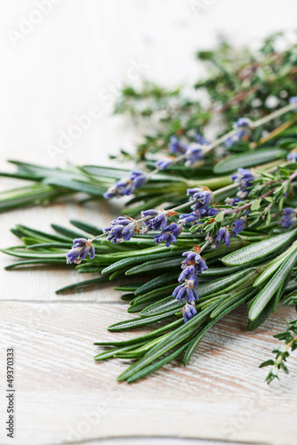 Fresh rosemary  thyme and dried lavender