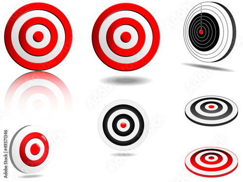 Abstract vector targets set, normal and 3 D view,vector