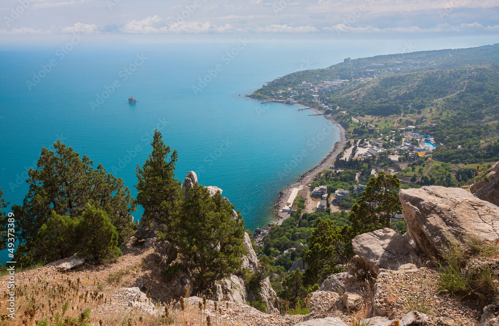 Blue bay near Simeiz town in Crimea