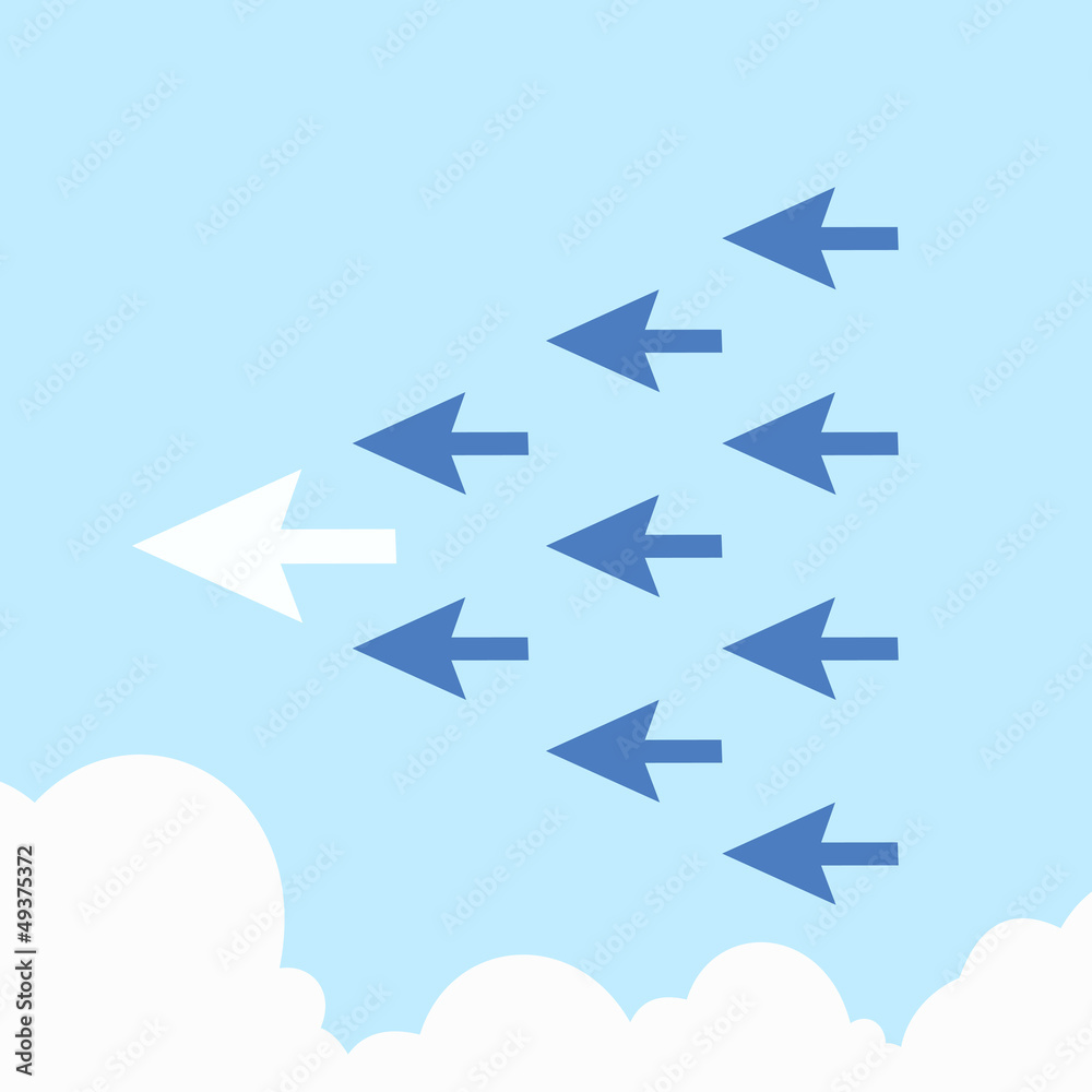 Arrow leadership concept Arrow leadership concept