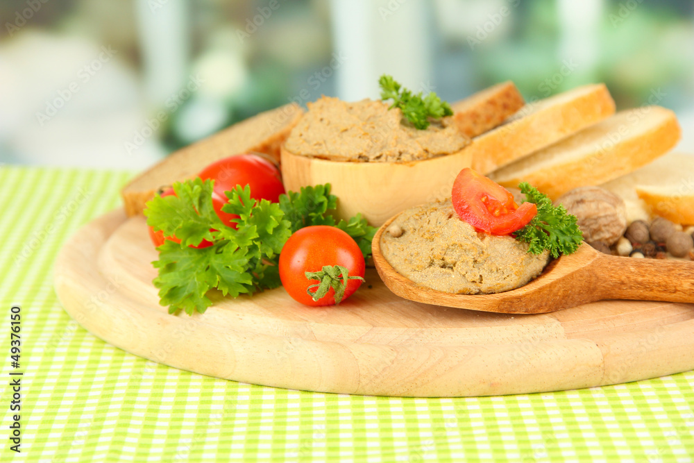 Composition of fresh pate, tomatoes and bread, Composition of fresh pate, tomatoes and bread,